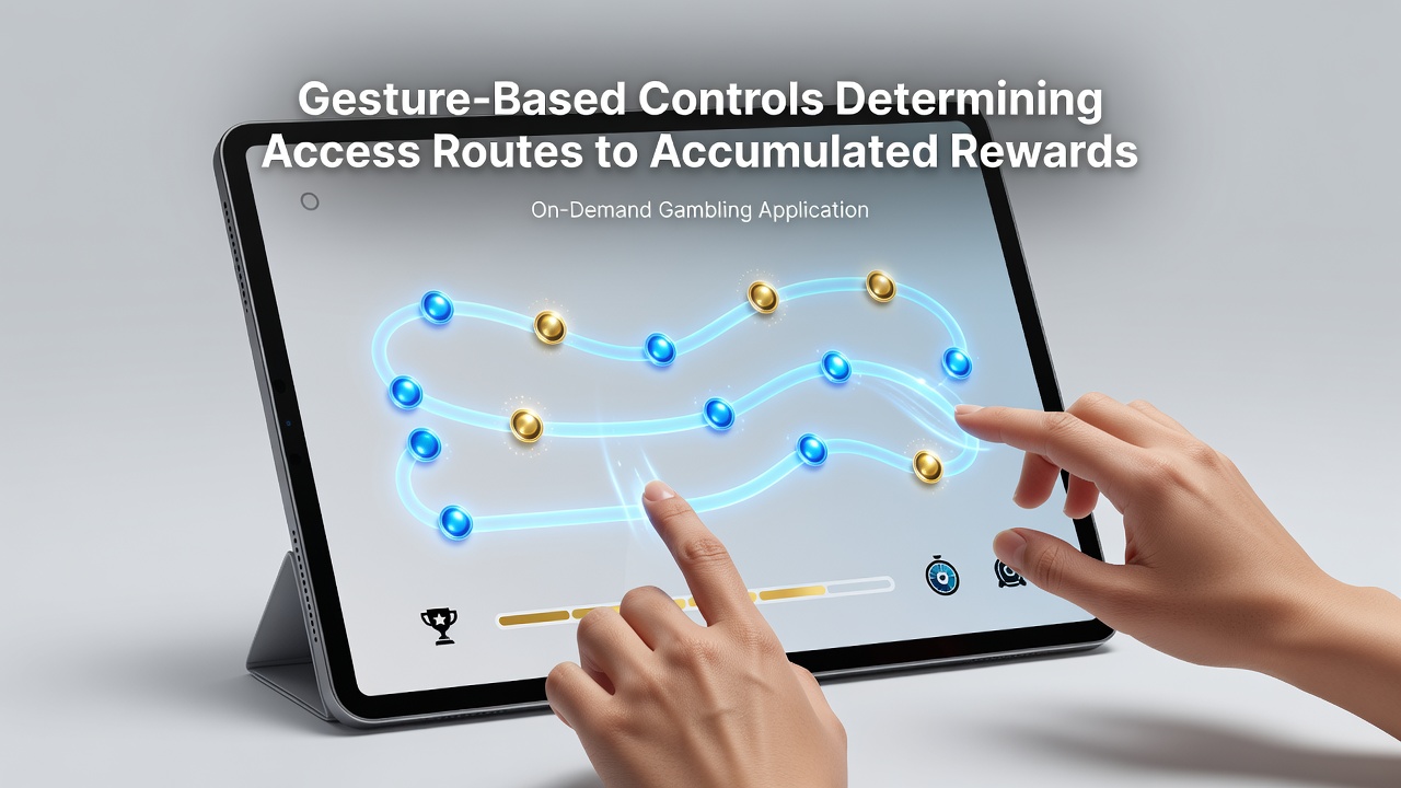 Close-up of gesture control in gambling app unlocking reward tiers