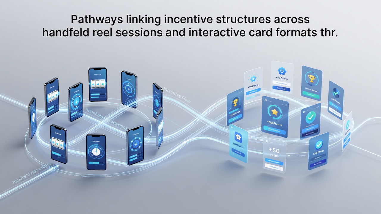Flow diagram of loyalty frameworks connecting mobile reels and cards
