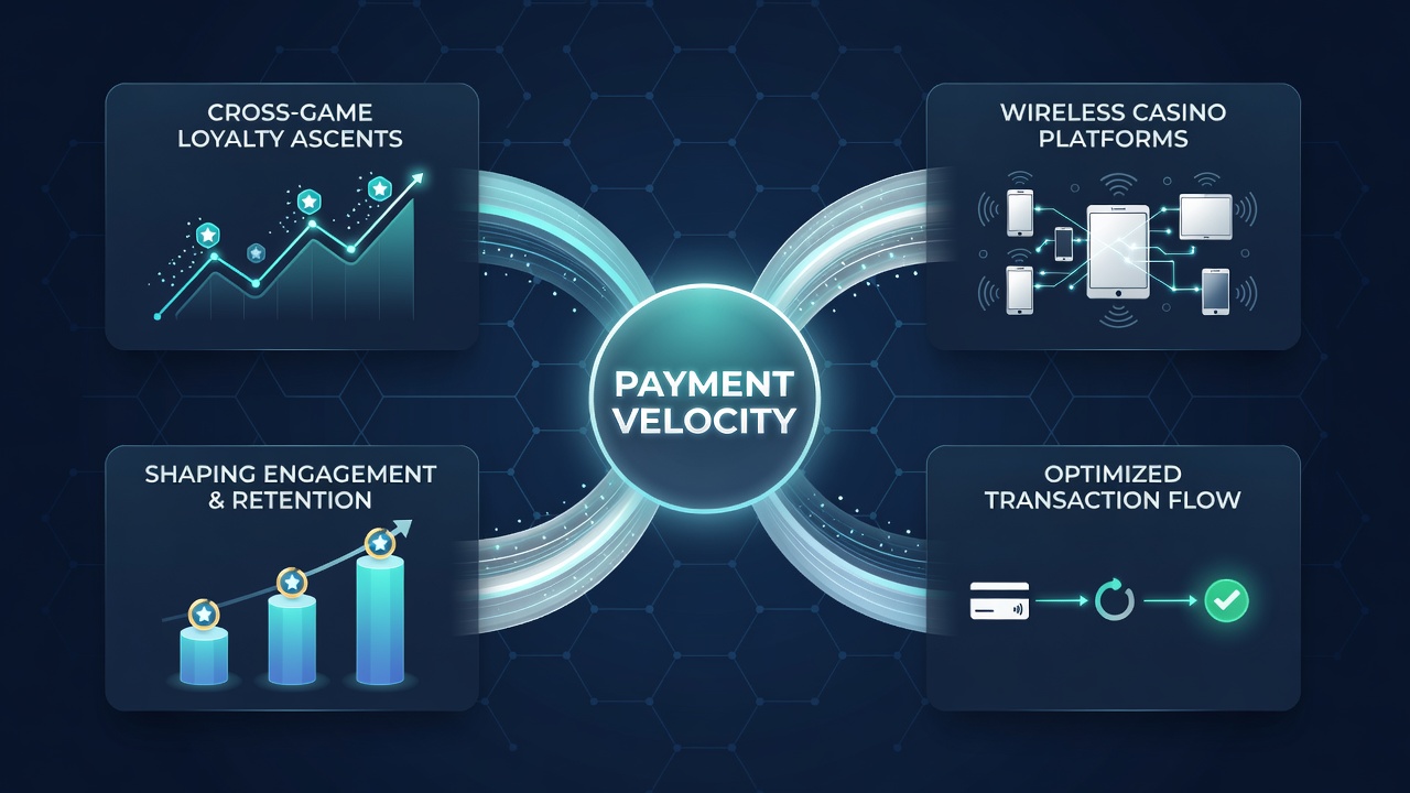 Illustration of cross-game loyalty pathways connecting mobile slots and live dealer tables via instant payments